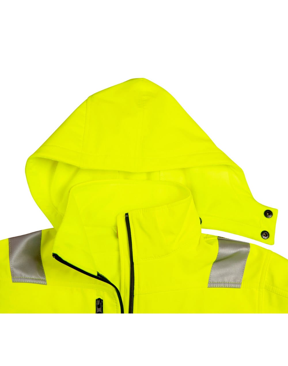 HiVis Softshell Hooded Jacket With 3M Tape [53-SW30]