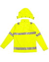 HiVis Softshell Hooded Jacket With 3M Tape [53-SW30]