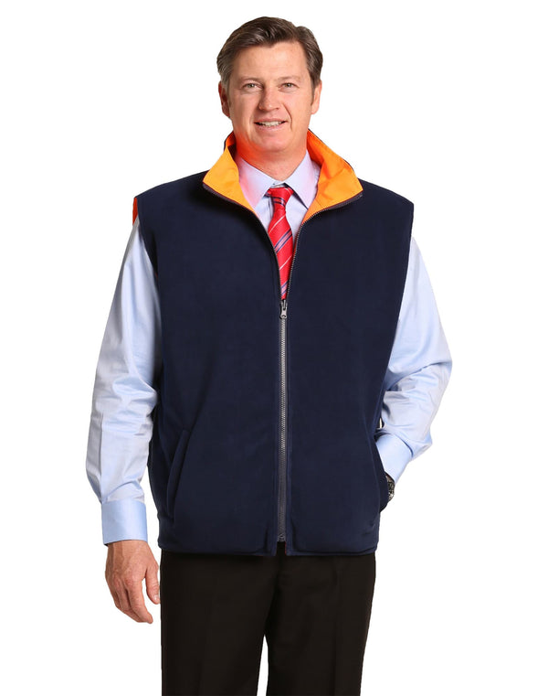 HiVis Reversible Mandarine Collar Safety Vest With 3M Tapes [53-SW49]