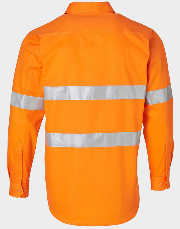 Mens HiVis L/S Drill Shirt With 3M Tapes [53-SW52]