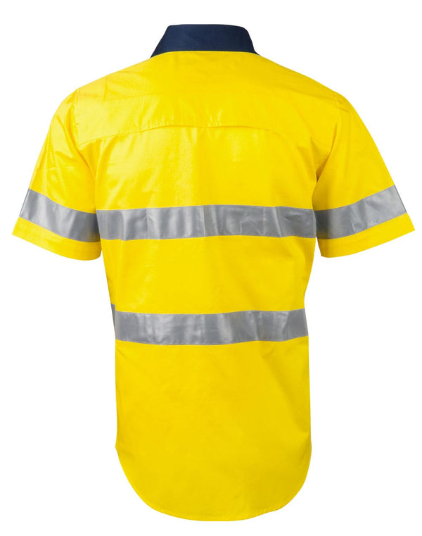 Mens HiVis Cool Breeze Safety S/S Shirt 3M Tape [53-SW59]