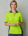AIW Unisex Hi Vis Bamboo Charcoal Vented Ss Polo [53-SW79]