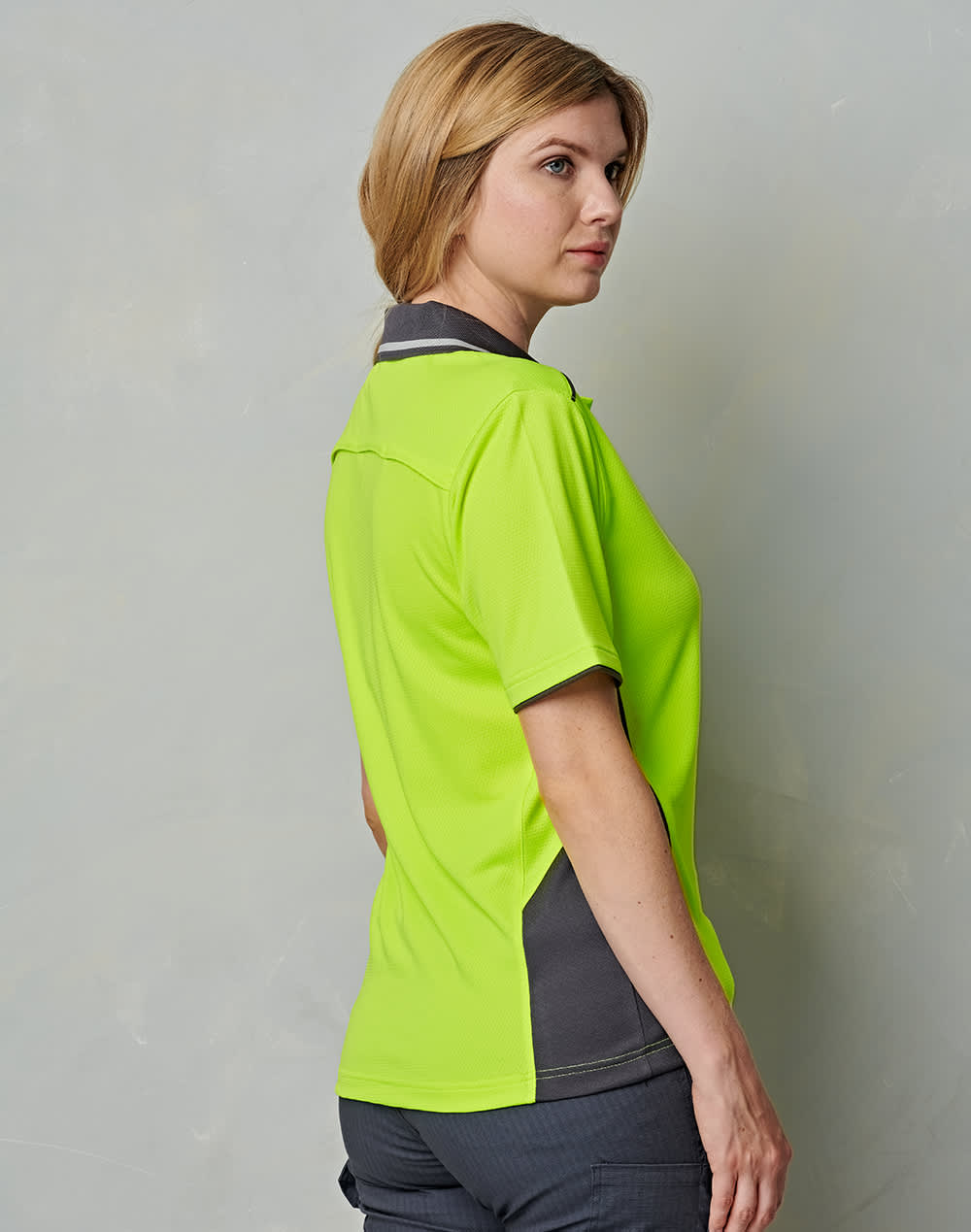 AIW Unisex Hi Vis Bamboo Charcoal Vented Ss Polo [53-SW79]