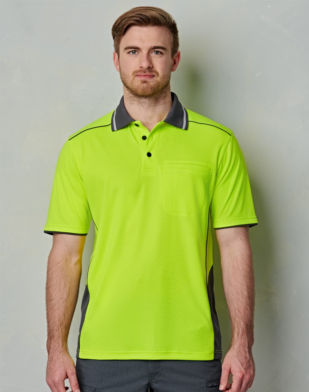 AIW Unisex Hi Vis Bamboo Charcoal Vented Ss Polo [53-SW79]
