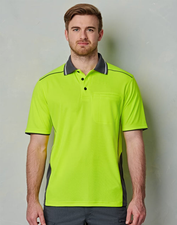 AIW Unisex Hi Vis Bamboo Charcoal Vented Ss Polo [53-SW79]