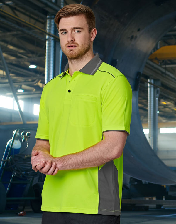 AIW Unisex Hi Vis Bamboo Charcoal Vented Ss Polo [53-SW79]