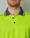 AIW Unisex Hi Vis Bamboo Charcoal Vented Ss Polo [53-SW79]