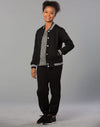 Kids fleecy trackpants with Zip Cuffs and knee padding [53-TP01K]