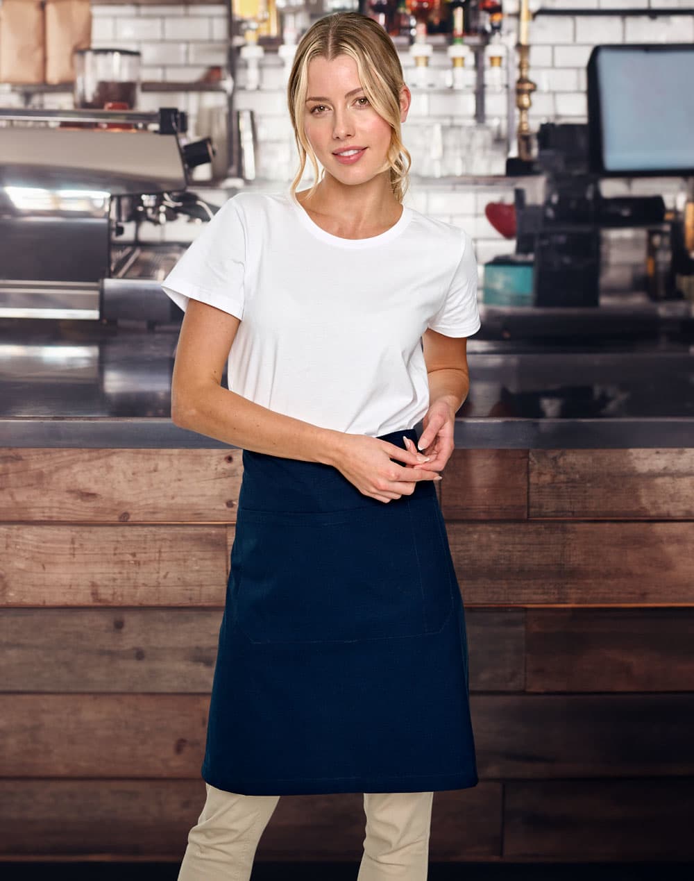 AP06M3100 Canvas Short Waist Apron [53-AP06(M3100)]