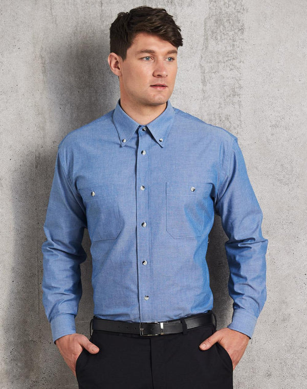 Mens Chambray Long Sleeve [53-BS03L]