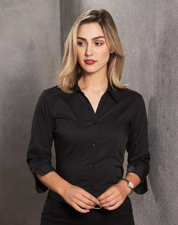 Womens Teflon Executive 3/4 Sleeve Shirt [53-BS07Q]