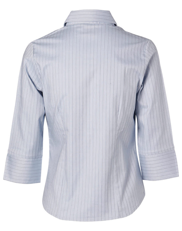 Ladies 3/4 Sleeve Stretch Stripe Shirt [53-BS18]