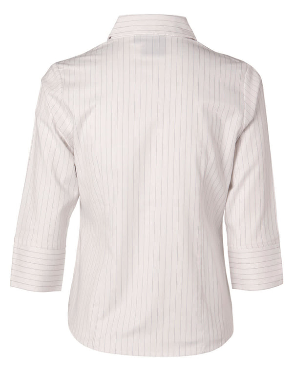 Ladies 3/4 Sleeve Stretch Stripe Shirt [53-BS18]