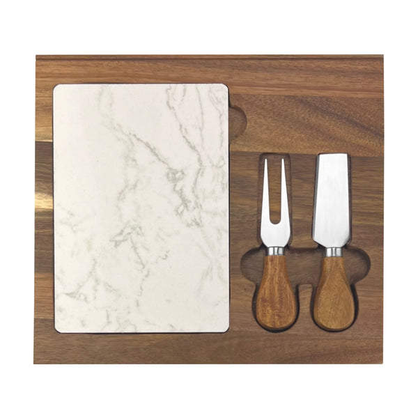 Fuzo Marble Cheeseboard and Knife Set [19-CBD010]
