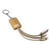 Square Bamboo Charging Cable Key Ring [19-CC005]