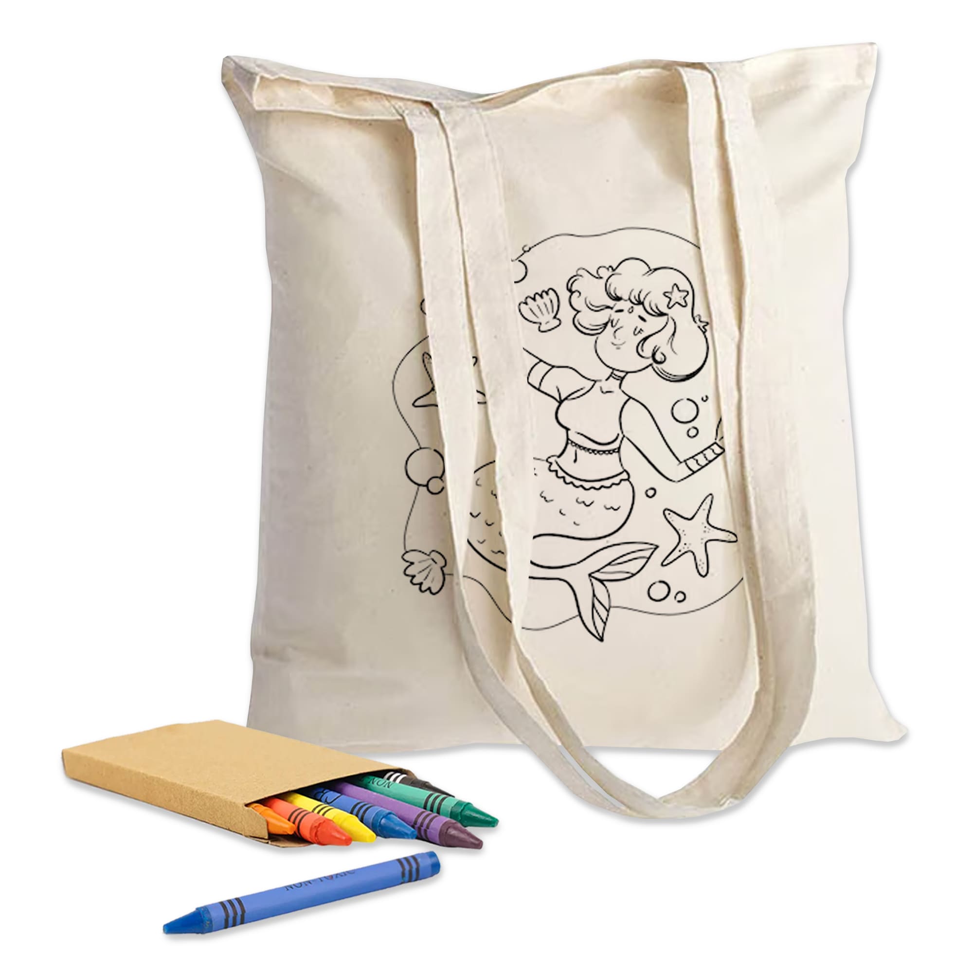 Colouring Long Handle Calico Shopper [19-CCB009]