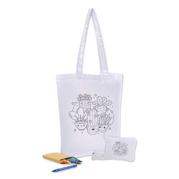 Colouring Foldable Calico Bag [19-CCB012]