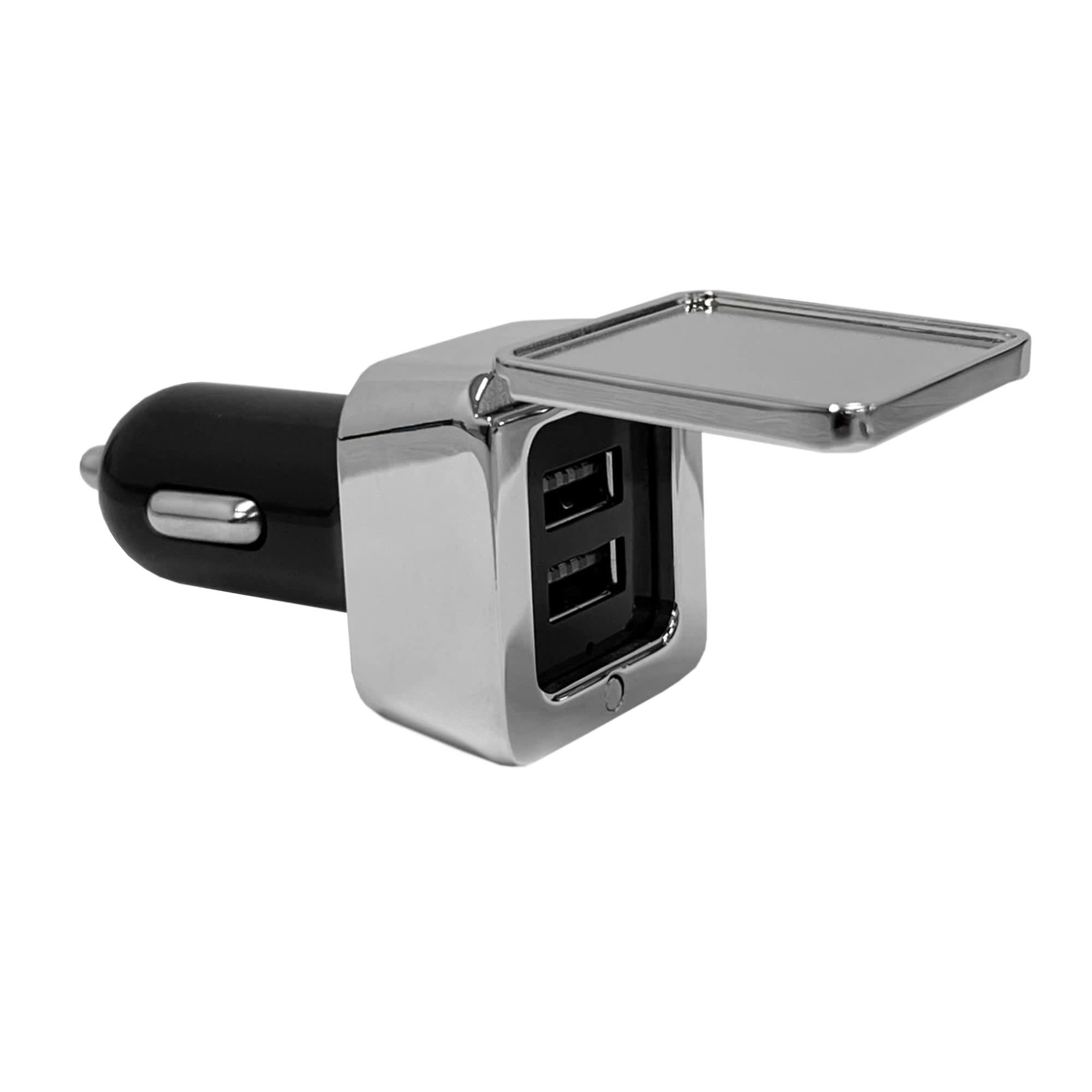 Dual Square Metal Car Charger [19-CCH001]