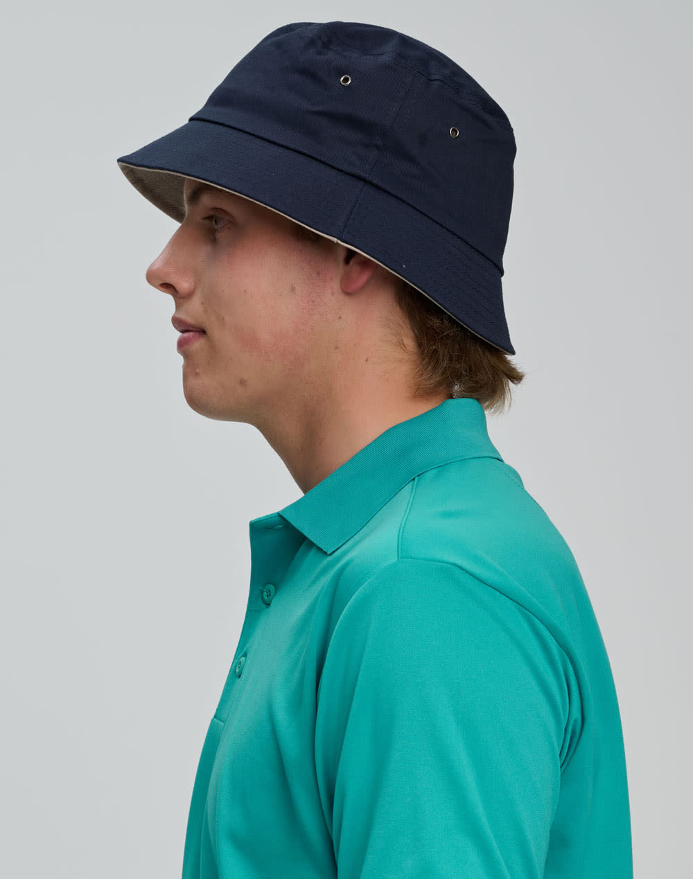 contrasting underbrim bucket hat [53-CH32A]