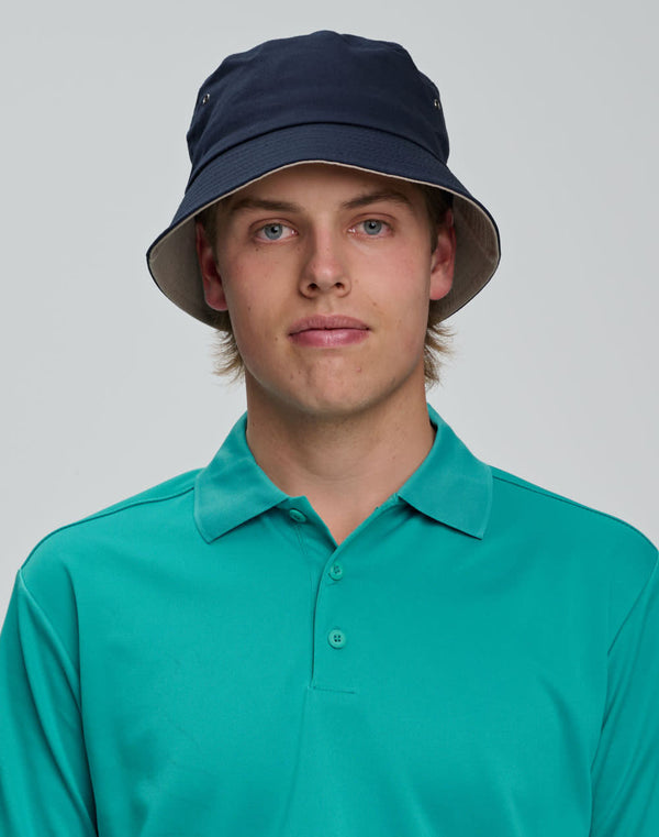 contrasting underbrim bucket hat [53-CH32A]