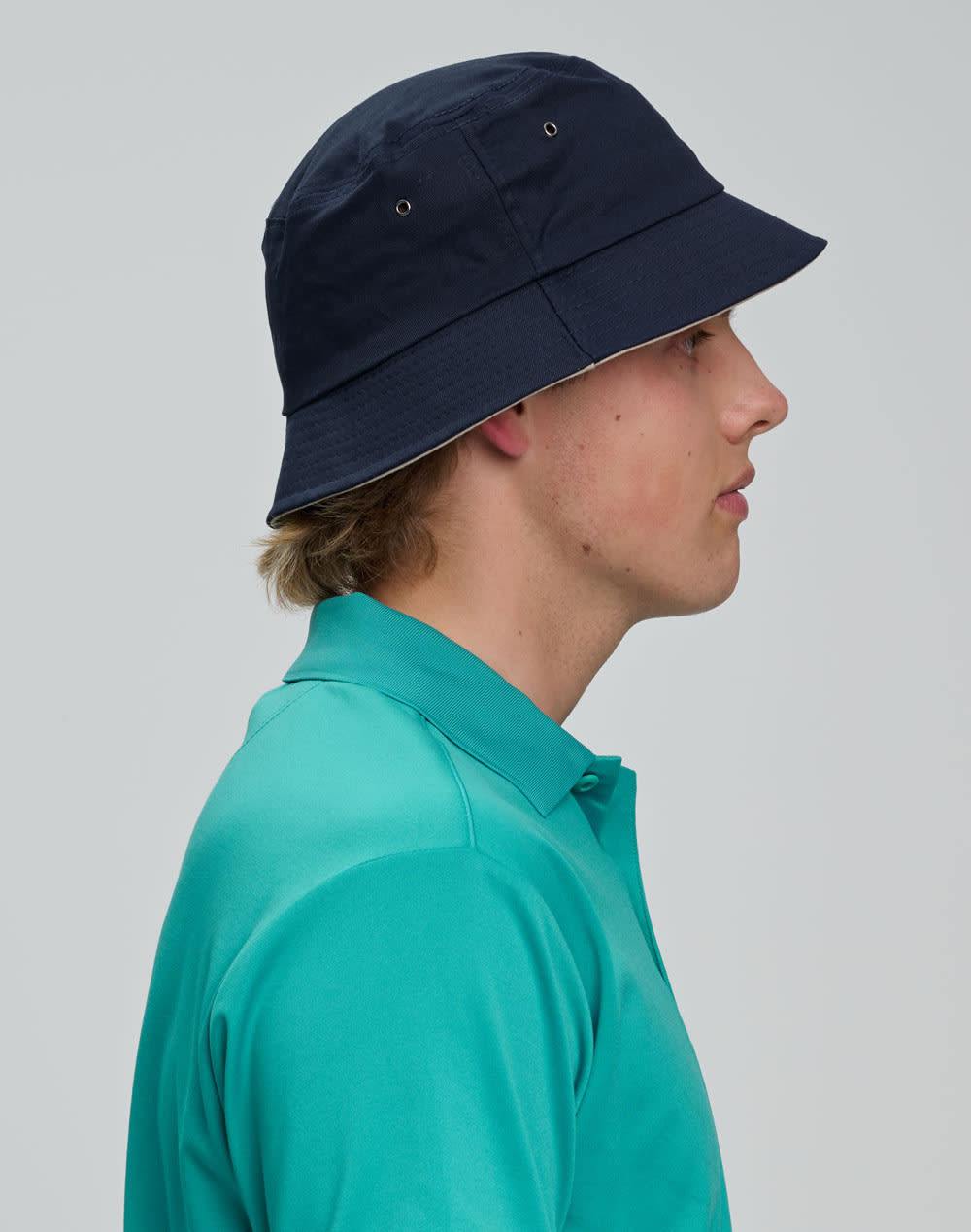 contrasting underbrim bucket hat [53-CH32A]
