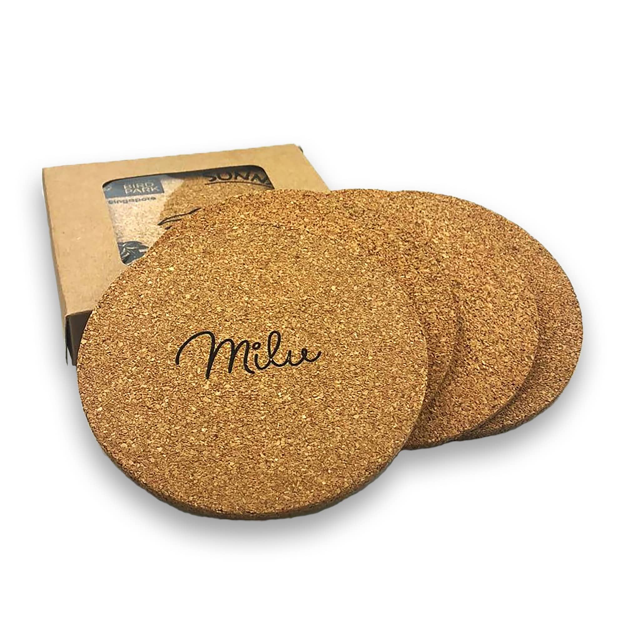 Vineyards Cork Coaster Round Set of 4 [19-CST006]