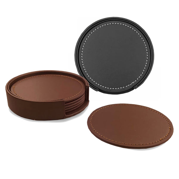 Franklin Leather Coaster Set of 6 [19-CST010]