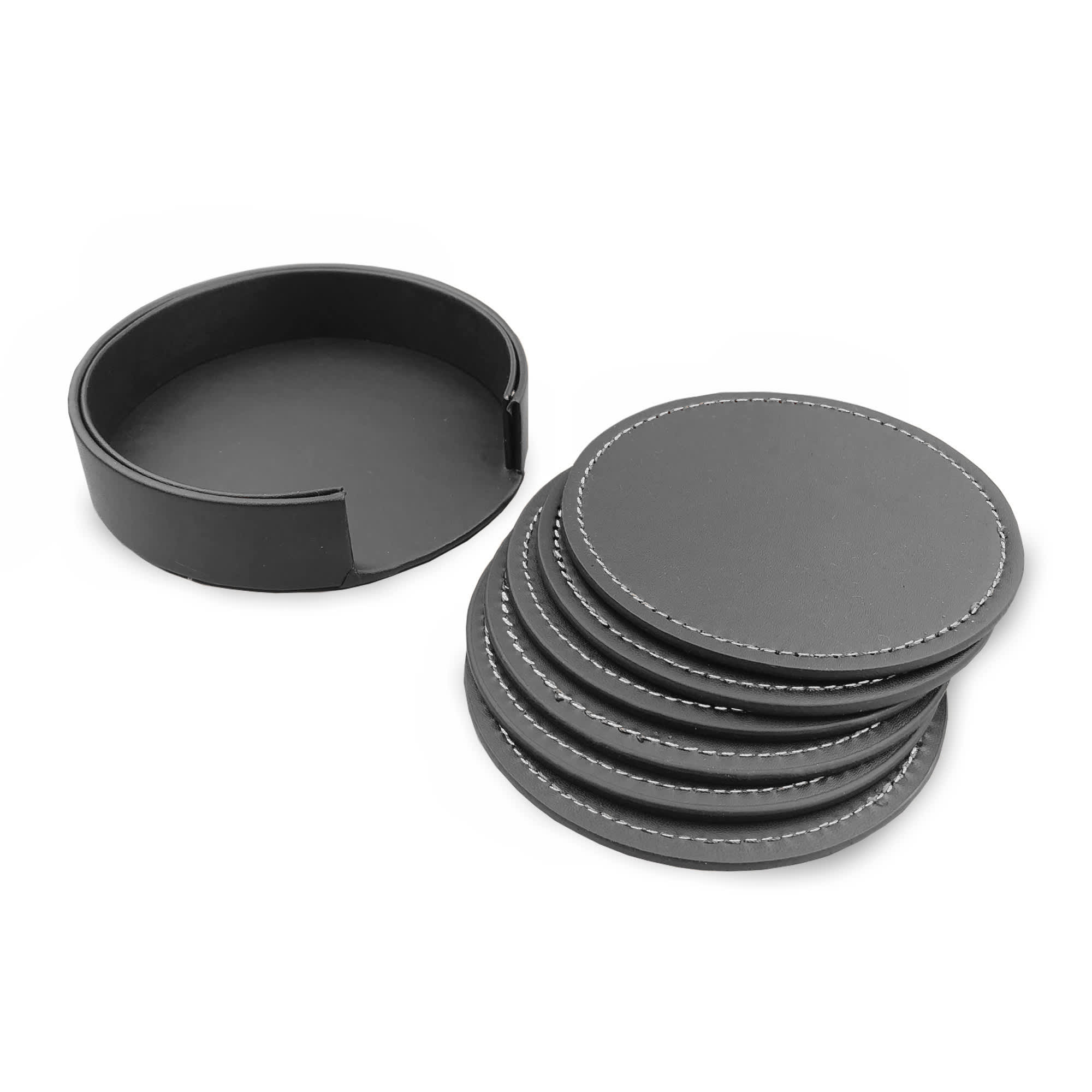 Franklin Leather Coaster Set of 6 [19-CST010]