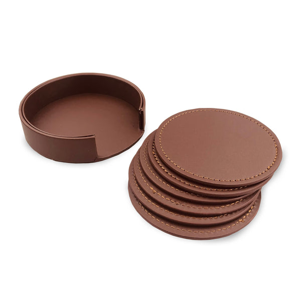 Franklin Leather Coaster Set of 6 [19-CST010]