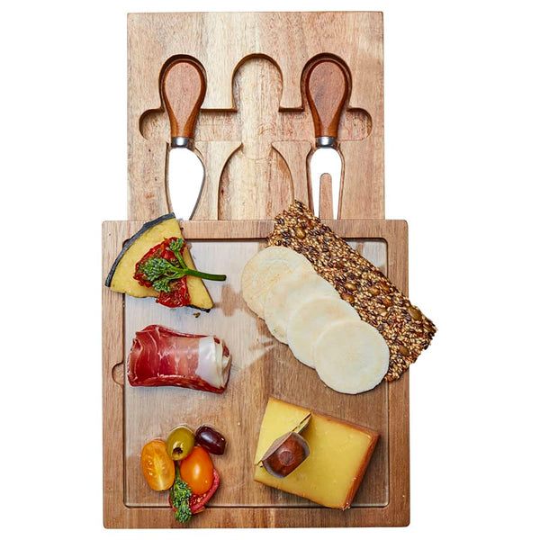 Braemar Glass Cheese Board  Knife Set [11-D387]