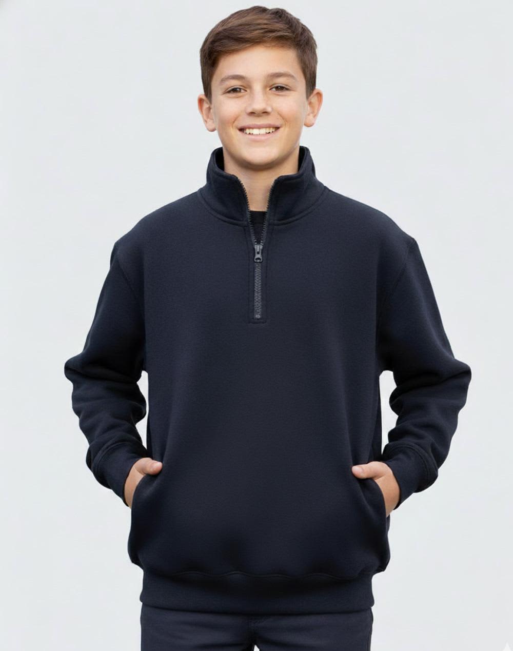 Kids 1/2 Zip Collar Fleecy Sweat [53-FL02Y]