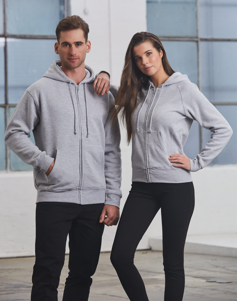 Ladies fullzip fleecy hoodie [53-FL04]