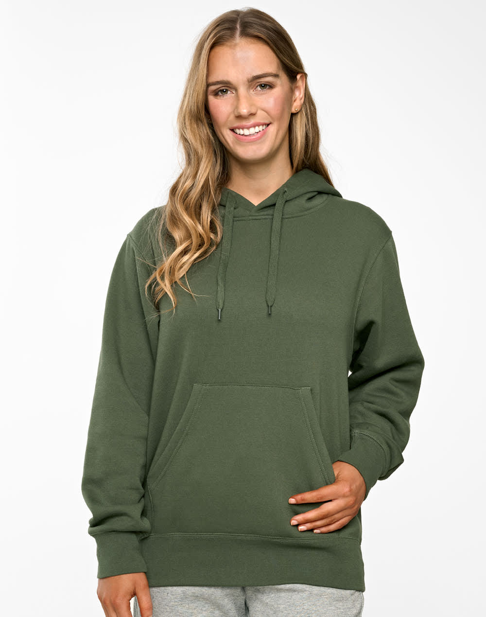 Adults Close Front  Contrast Fleecy Hoodie [53-FL09]
