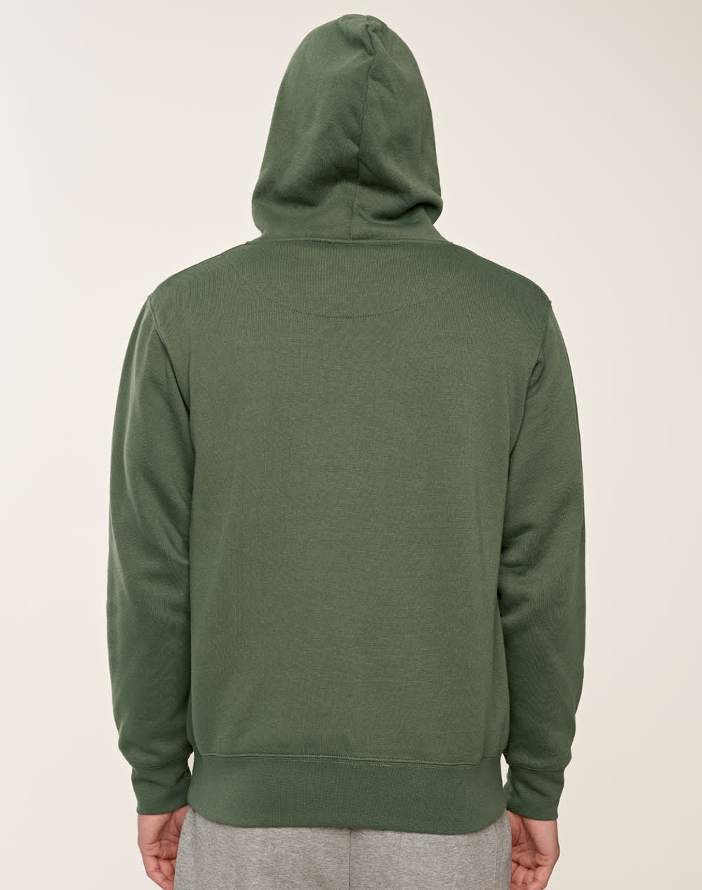 Adults Close Front  Contrast Fleecy Hoodie [53-FL09]