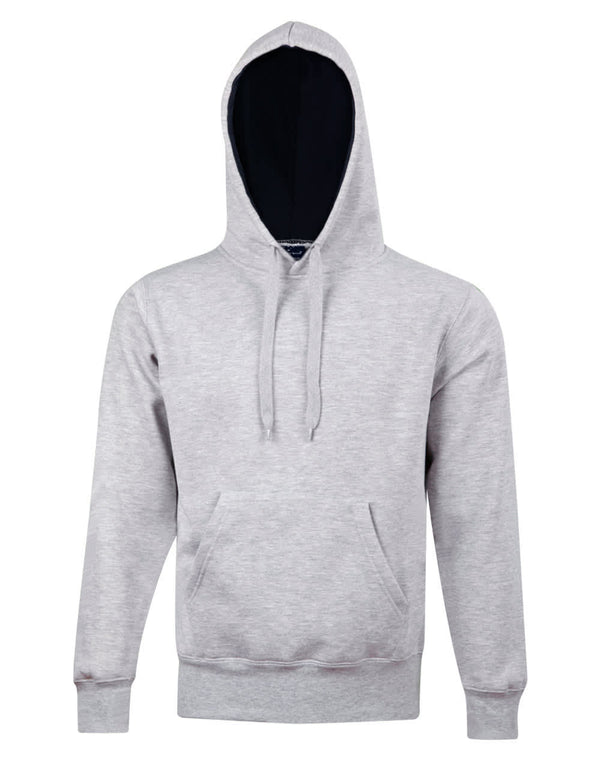 Adults Close Front  Contrast Fleecy Hoodie [53-FL09]