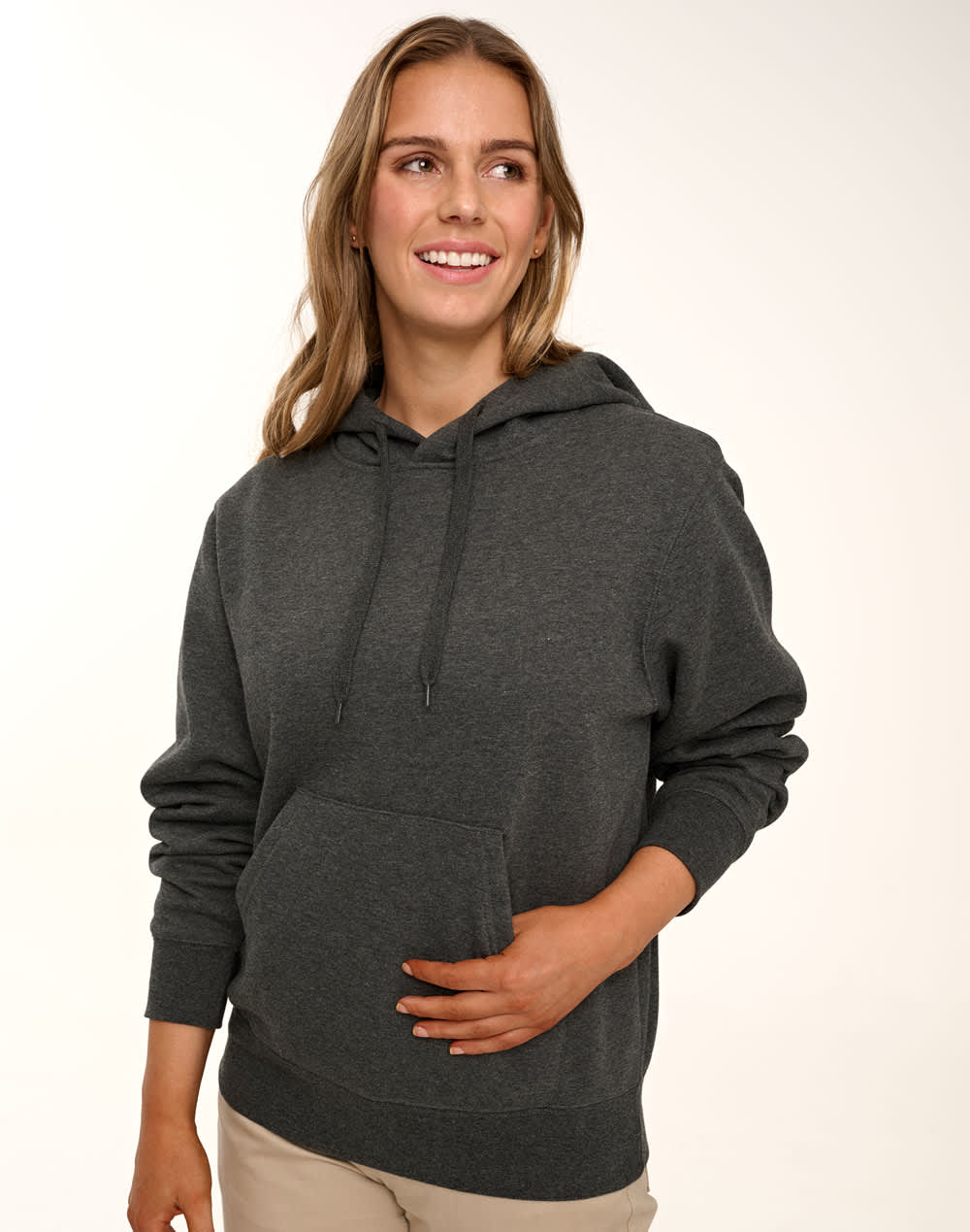 Adults Close Front  Contrast Fleecy Hoodie [53-FL09]