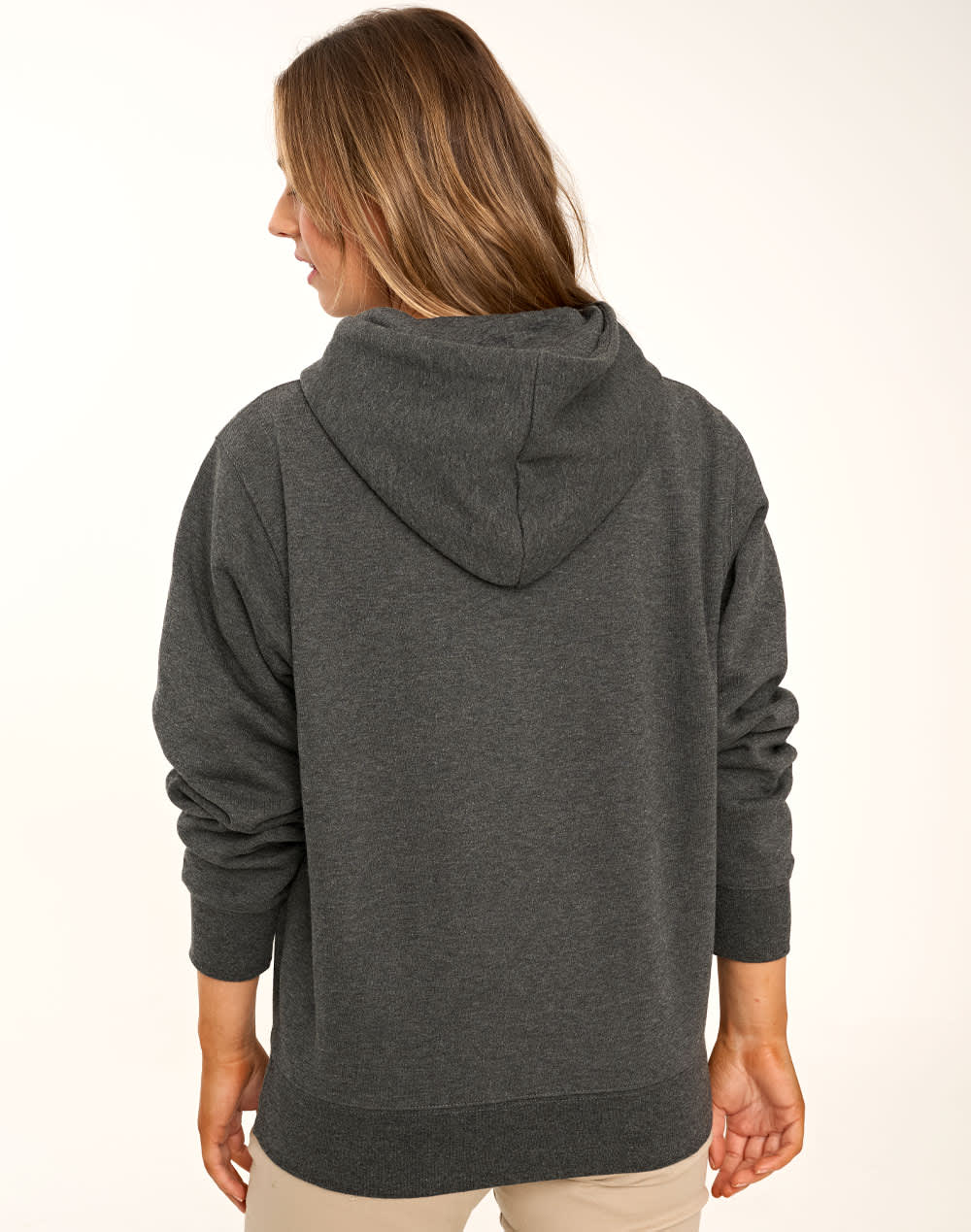 Adults Close Front  Contrast Fleecy Hoodie [53-FL09]