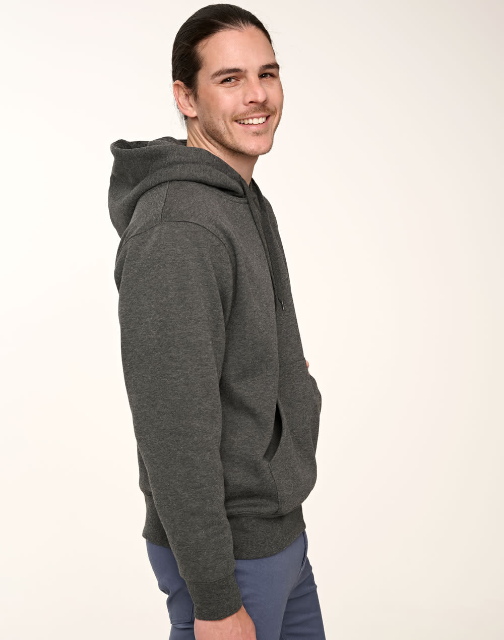 Adults Close Front  Contrast Fleecy Hoodie [53-FL09]