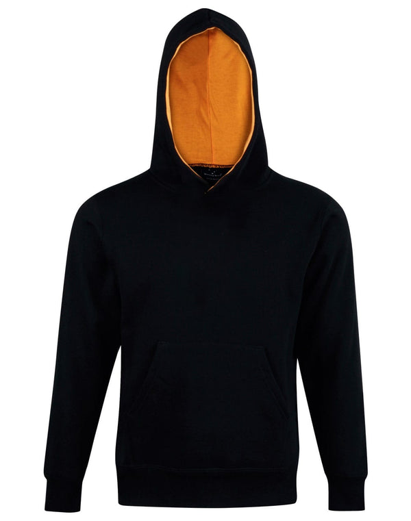 Kids Close Front  Contrast Fleecy Hoodie [53-FL09K]