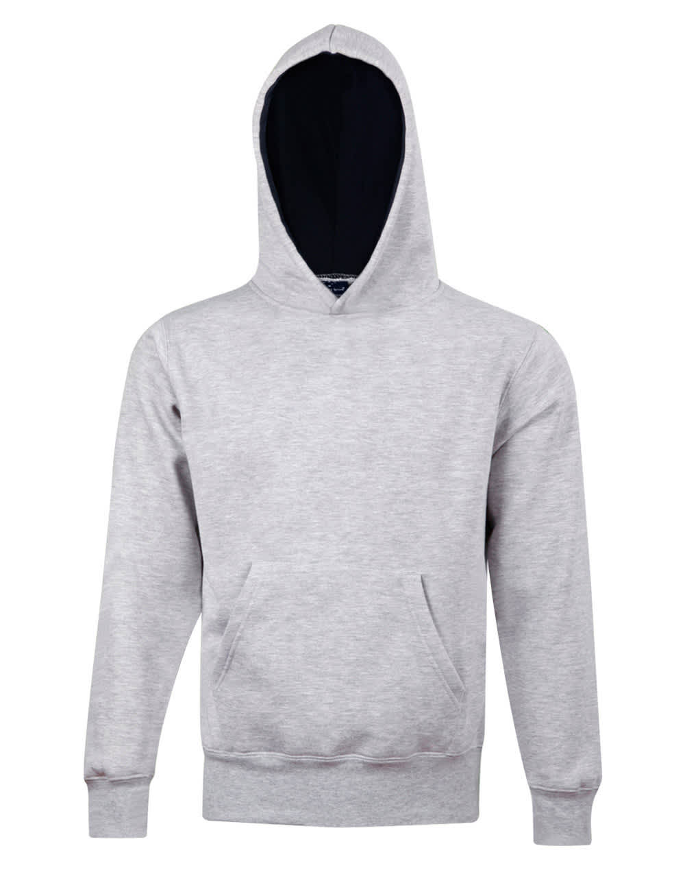 Kids Close Front  Contrast Fleecy Hoodie [53-FL09K]