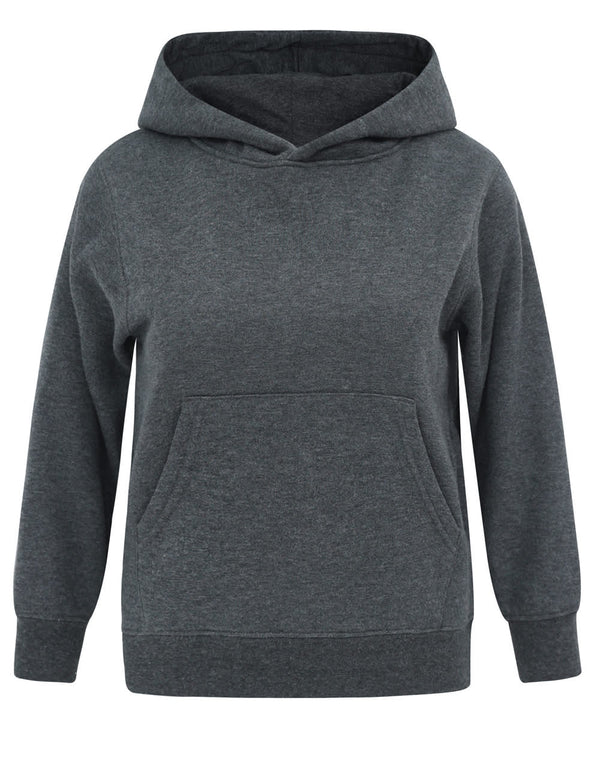 Kids Close Front  Contrast Fleecy Hoodie [53-FL09K]