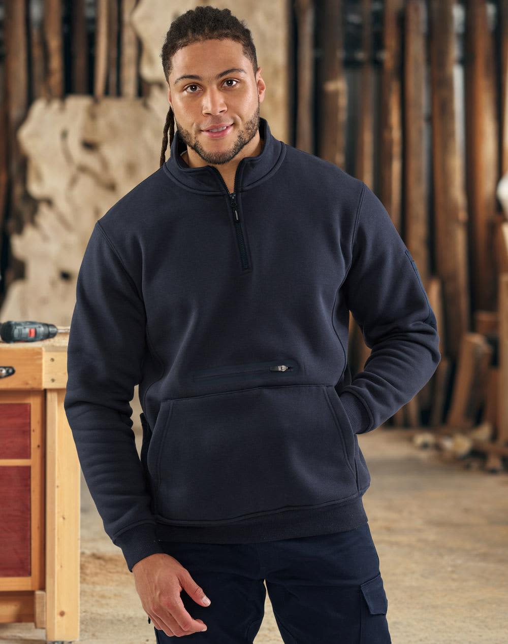 Unisex Premium Fleece Half Zip Work Sweat [53-FL15]