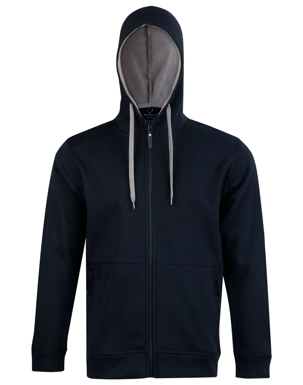 Mens Full Zip Contrast Fleece Hoodie [53-FL17]