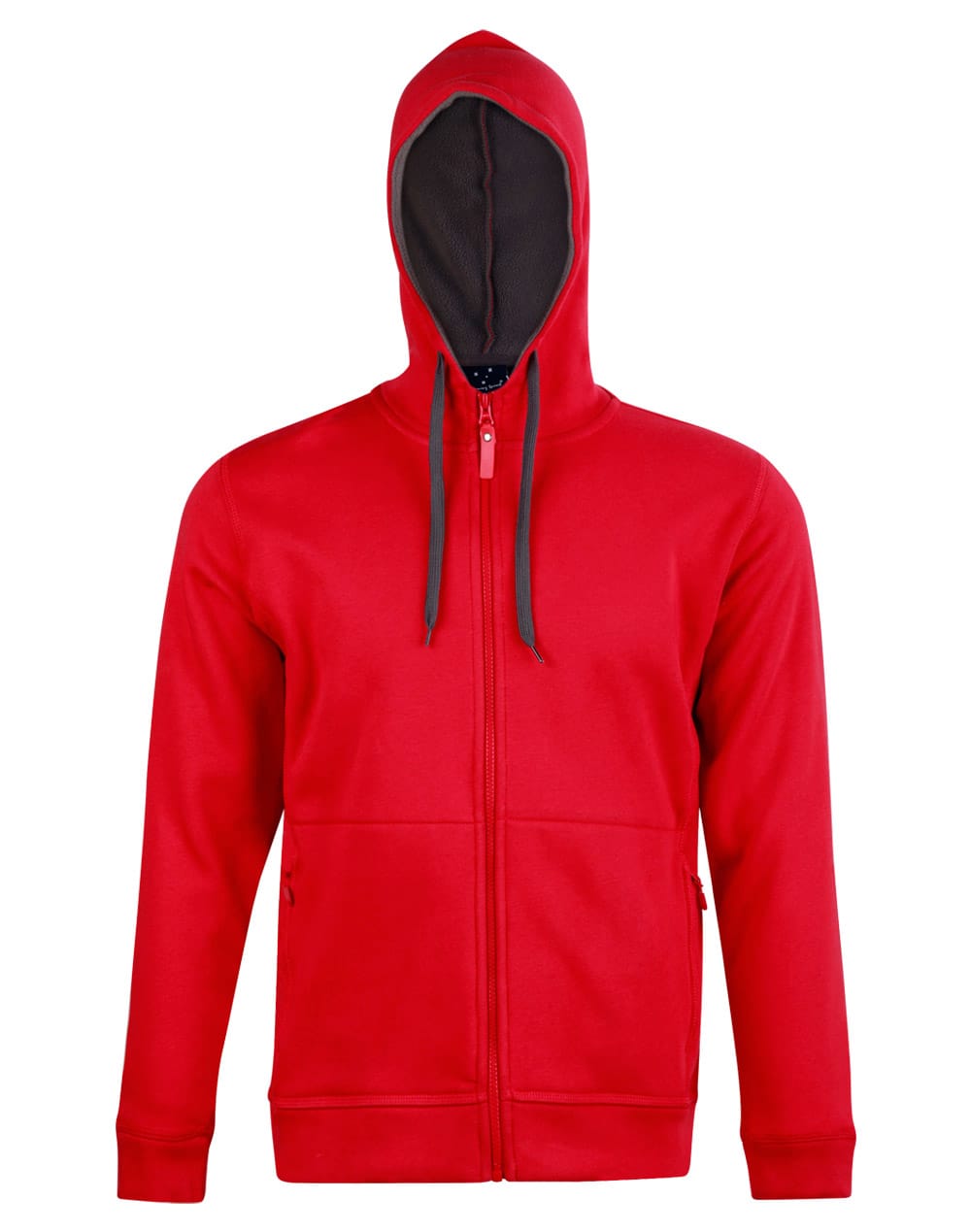 Mens Full Zip Contrast Fleece Hoodie [53-FL17]