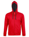 Mens Full Zip Contrast Fleece Hoodie [53-FL17]