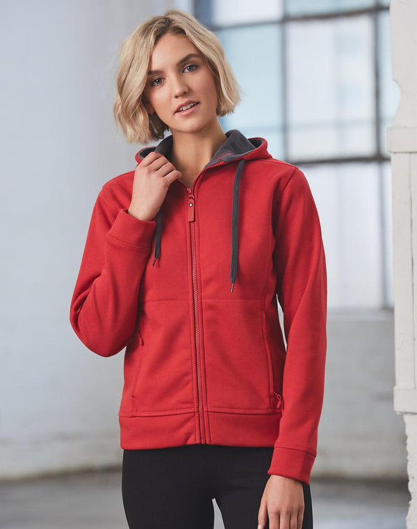 Ladies Full Zip Contrast Fleece Hoodie [53-FL18]