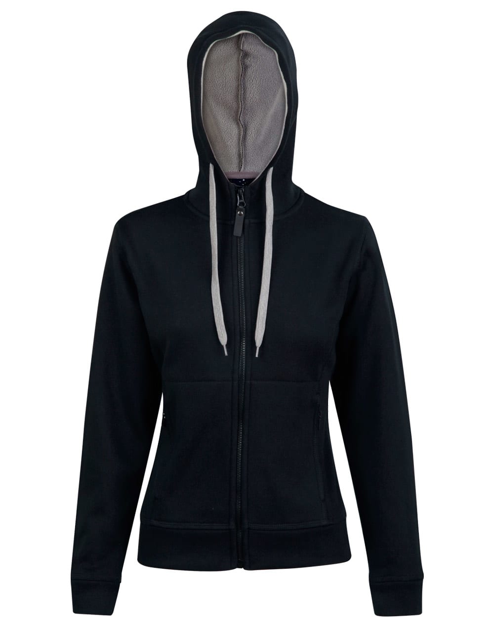 Ladies Full Zip Contrast Fleece Hoodie [53-FL18]