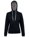 Ladies Full Zip Contrast Fleece Hoodie [53-FL18]