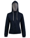 Ladies Full Zip Contrast Fleece Hoodie [53-FL18]
