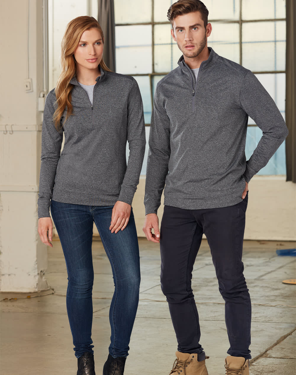 Mens Half Zip L/S Sweat Top [53-FL25]